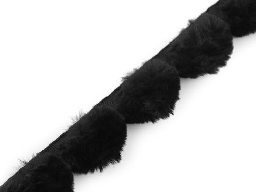 Prima-obchod Všívací lemovka / lampas z umělé kožešiny kulatý šíře 3 cm, barva 4 černá