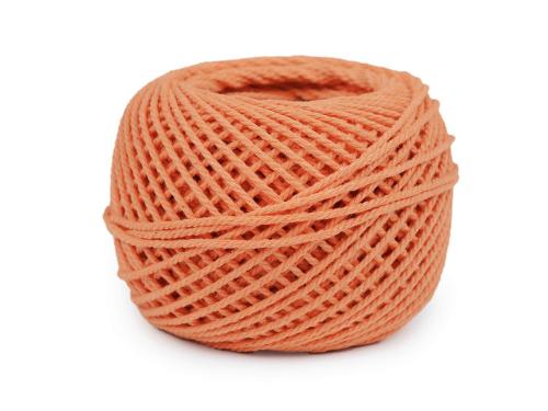Prima-obchod Bavlněná příze macrame / háčkovací 40 g rozčesávací, barva 29 lososová