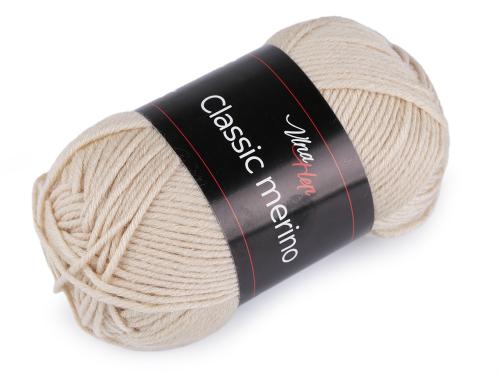 Prima-obchod Pletací příze Classic Merino 50 g, barva 11 (61007) režná