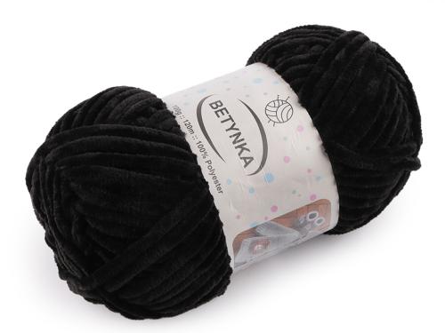 Prima-obchod Pletací žinylková příze Betynka 100 g, barva 13 (311) černá