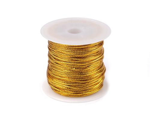 Prima-obchod Šnůrka s lurexem Ø2 mm kulatá, vánoční, barva 2 zlatá