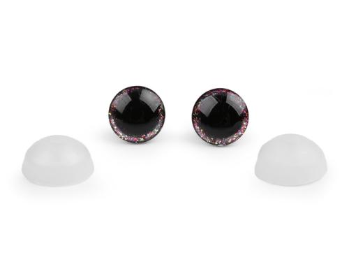 Prima-obchod Oči glitrové s pojistkou Ø12 mm, barva 5 růžová malinová multikolor