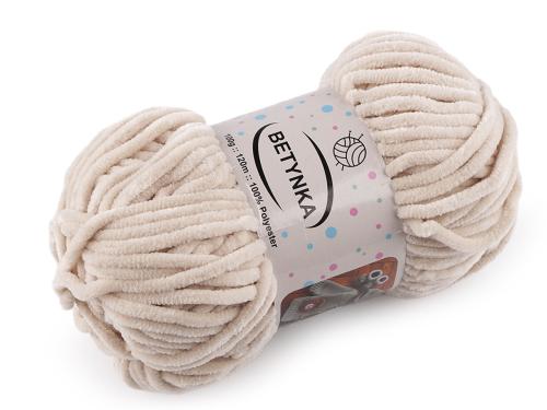Prima-obchod Pletací žinylková příze Betynka 100 g, barva 3 (342) béžová světlá