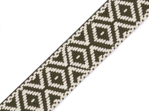 Prima-obchod Oboustranný popruh šíře 38 mm, barva 1 olivová zeleň