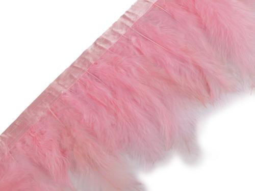 Prima-obchod Prýmek - krocaní peří šíře 9-12 cm, barva 3 růžová sv.