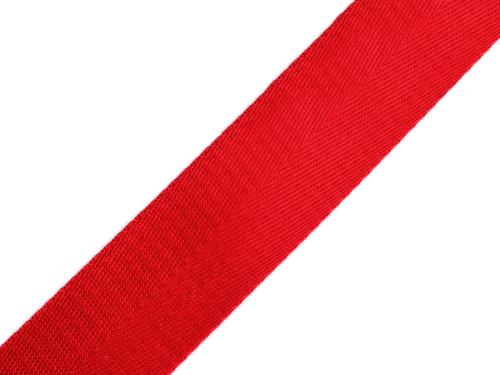 Prima-obchod Hladký oboustranný popruh s leskem šíře 38 mm, barva 6 červená