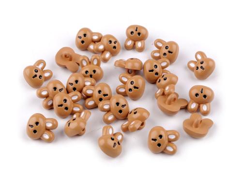Prima-obchod Knoflík dětský zajíc, medvídek, panda, barva 3 hnědá světlá zajíc