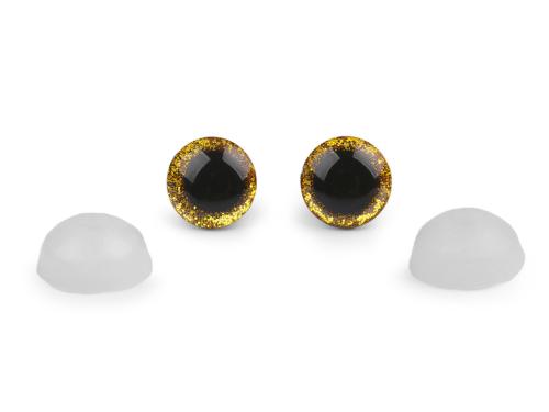 Prima-obchod Oči glitrové s pojistkou Ø12 mm, barva 2 zlatá