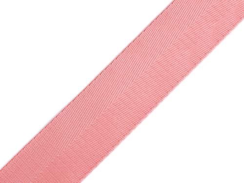 Prima-obchod Hladký oboustranný popruh s leskem šíře 38 mm, barva 4 pudrová