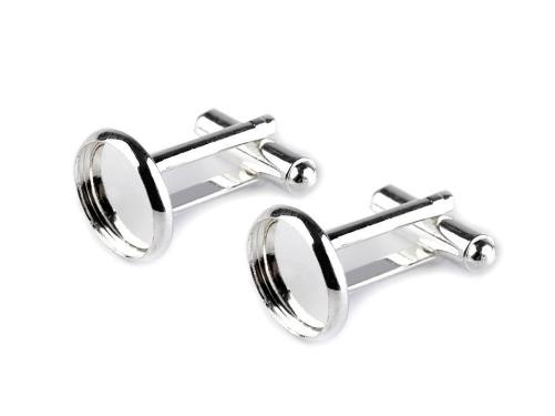 Prima-obchod Manžetové knoflíky s lůžkem Ø14 mm polotovar, barva stříbrná světlá