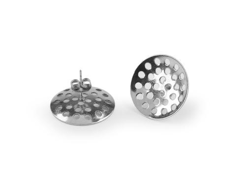 Prima-obchod Náušnicová puzeta se sítkem Ø16; 18; 20 mm z nerezové oceli, barva 3 (20 mm) platina