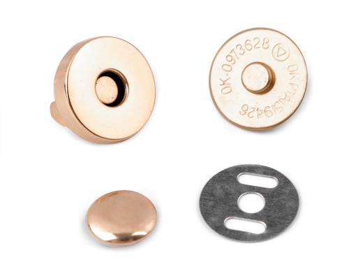 Prima-obchod Magnetické zapínání Ø18 mm s nýtkem, barva 5 růžové zlato