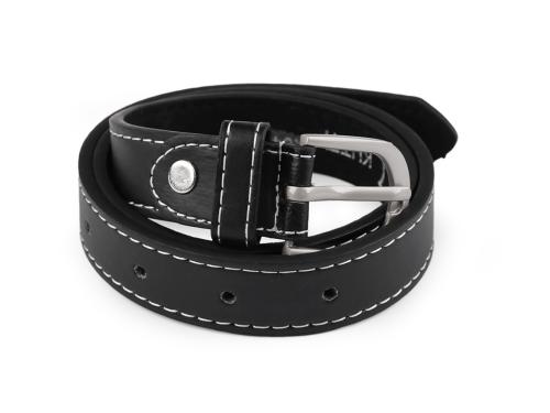 Prima-obchod Dětský pásek šíře 2,3 cm, barva 3 (75 cm) černá prošitý
