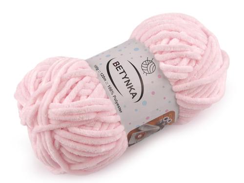 Prima-obchod Pletací žinylková příze Betynka 100 g, barva 10 (303) růžová nejsv.