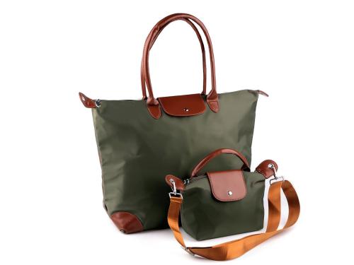 Prima-obchod Cestovní taška s kabelkou 2v1 50x36 cm, barva 3 zelená khaki tmavá