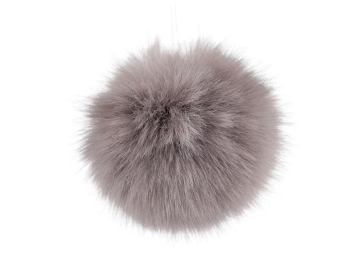 Prima-obchod Kožešinová bambule s poutkem Ø12 a 14 cm, barva 6 (Ø12 cm) šedá