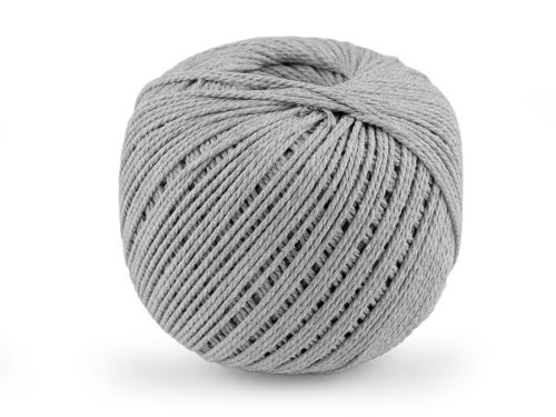Prima-obchod Bavlněná příze macrame Ø2 mm rozčesávací, barva 16 šedá světlá
