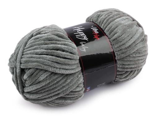 Prima-obchod Pletací žinylková příze Happy Baby 100 g, barva 10 (41028) šedá střední