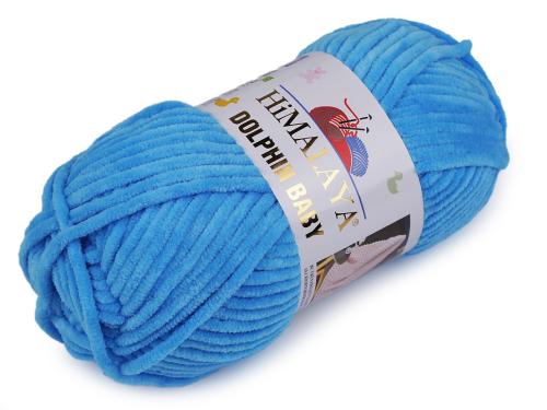 Prima-obchod Pletací žinylková příze Dolphin Baby 100 g, barva 41 (80326) modrá azuro