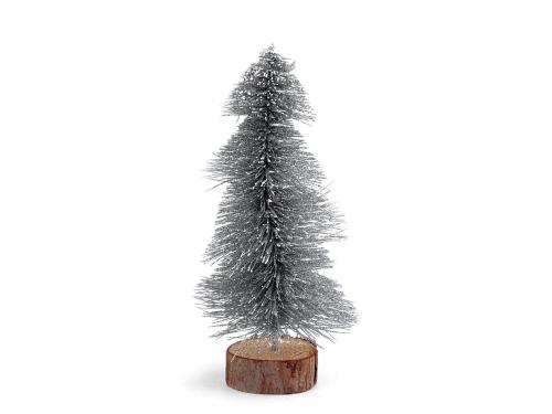 Prima-obchod Dekorace vánoční stromeček s glitry, barva 2 (20 cm) stříbrná