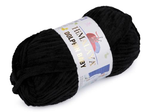 Prima-obchod Pletací žinylková příze Dolphin Baby 100 g, barva 42 (80311) černá