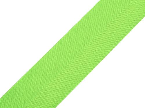 Prima-obchod Hladký oboustranný popruh s leskem šíře 50 mm, barva 9 zelená neon