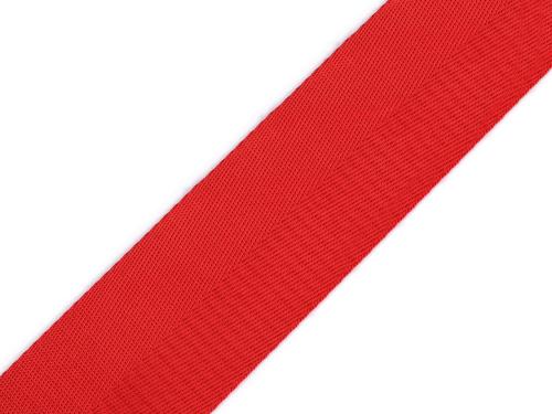Prima-obchod Hladký oboustranný popruh s leskem šíře 50 mm, barva 6 červená