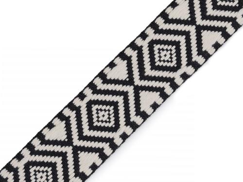 Prima-obchod Oboustranný popruh šíře 38 mm, barva 4 černá