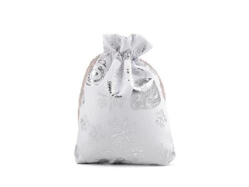 Prima-obchod Vánoční dárkový pytlík 9x11 cm, barva 1 bílá