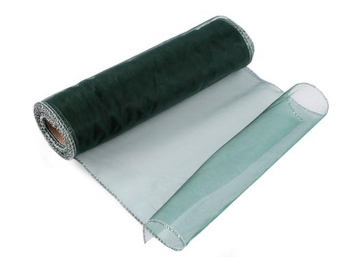 Prima-obchod Organza šíře 21 cm, barva 128 zelená jedle