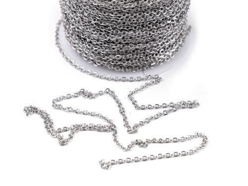 Prima-obchod Řetízek z nerezové oceli 1,5 mm metráž, barva platina 105632