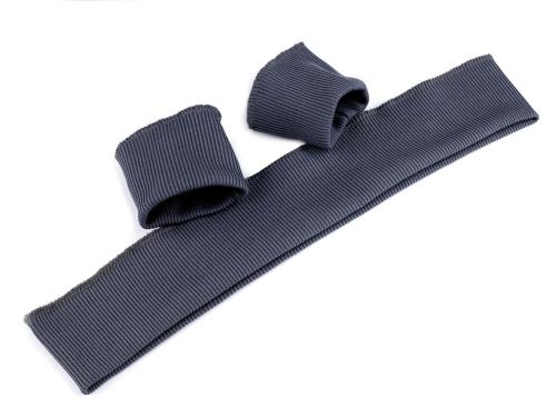 Prima-obchod Elastické náplety šíře 7 cm sada (2x rukáv, 1x pás), barva 15 (020) šedá tmavá