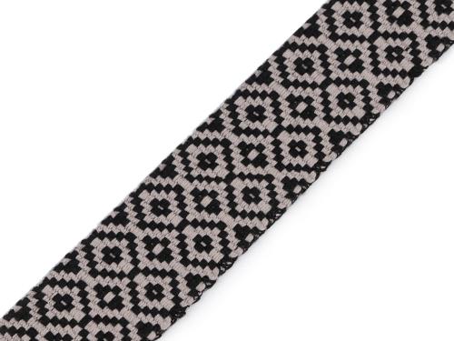 Prima-obchod Oboustranný popruh šíře 38 mm, barva 2 černá