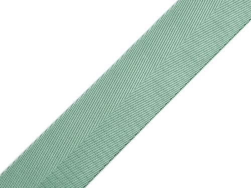 Prima-obchod Hladký oboustranný popruh s leskem šíře 38 mm, barva 8 zelená ledově
