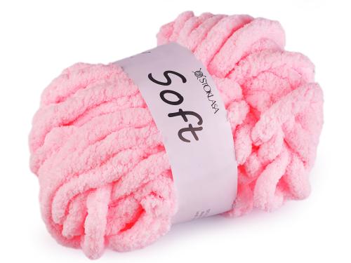 Prima-obchod Pletací příze žinylková Soft 250 g, barva 2 růžová sv.