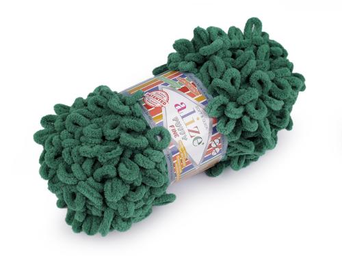 Prima-obchod Pletací příze Alize Puffy Fine 100 g, barva 45 (532) zelená šalvěj tmavá