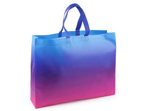 Prima-obchod Taška z laminované netkané textilie duhová 46x36 cm, barva pink modrá