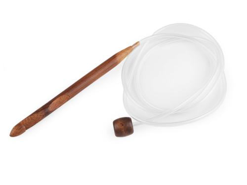 Prima-obchod Bambusový háček na tuniské háčkování, barva 12 (10 mm) bambus tmavý