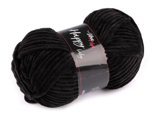 Prima-obchod Pletací žinylková příze Happy Baby 100 g, barva 15 (4001) černá