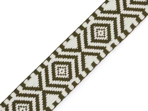 Prima-obchod Oboustranný popruh šíře 38 mm, barva 2 zelená