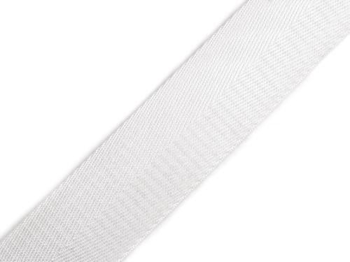 Prima-obchod Hladký oboustranný popruh s leskem šíře 38 mm, barva 1 Off White