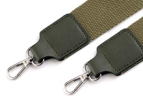 Prima-obchod Popruh na tašku s karabinami šíře 3,8 cm, barva 9 zelená khaki barva nikl