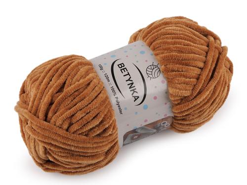Prima-obchod Pletací žinylková příze Betynka 100 g, barva 5 (337) hnědá medová