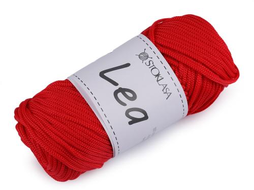 Prima-obchod Pletací a háčkovací příze macrame Lea Ø3 mm 90 g, barva 4 červená