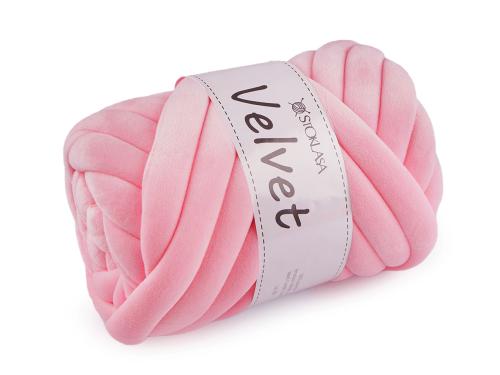 Prima-obchod Příze Marshmallow silná Velvet Ø20 mm 500 g, barva 3 (022) růžová sv.