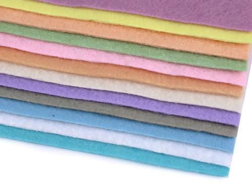 Prima-obchod Látková dekorativní plsť / filc soft 20x30 cm, barva 4 mix pastelový
