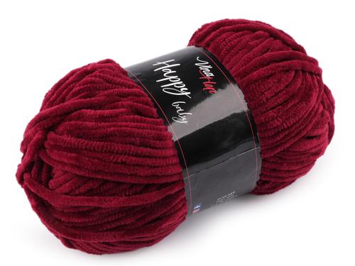 Prima-obchod Pletací žinylková příze Happy Baby 100 g, barva 7 (41136) bordó sv.
