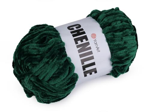 Prima-obchod Pletací žinylková příze Chenille 100 g, barva 12 (574) zelená tmavá