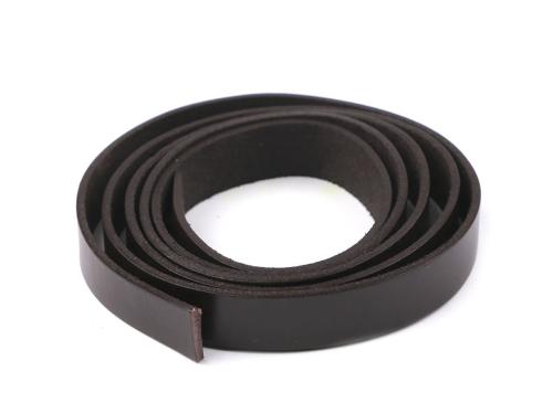Prima-obchod Kožený popruh / ucho na tašky - polotovar, barva 3 hnědá tmavá