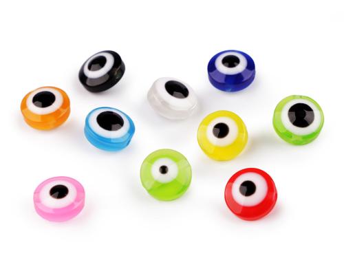 Prima-obchod Plastové korálky Alláhovo oko Ø12 mm, barva 2 mix